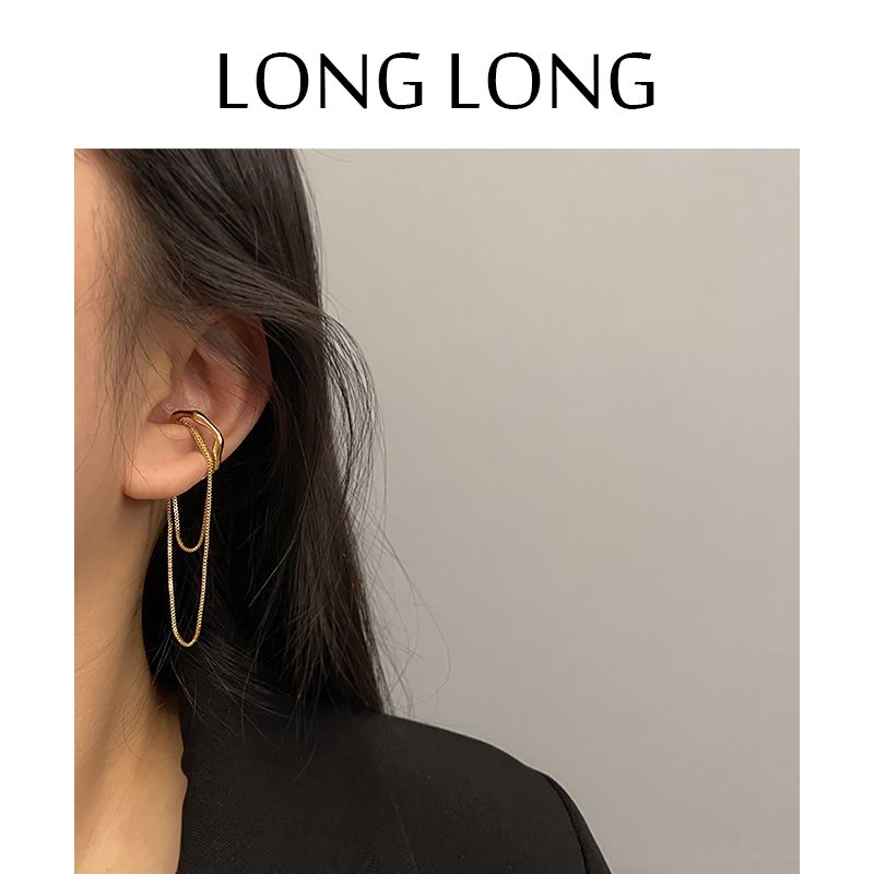 流苏长款耳骨夹叠戴耳环