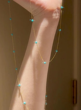 绿松满天星简约项链女款