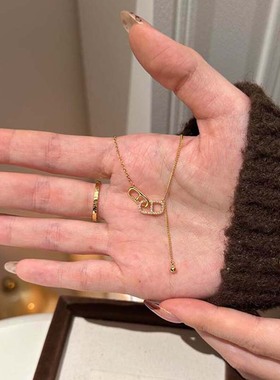 双环相扣猪鼻子项链女2025新款