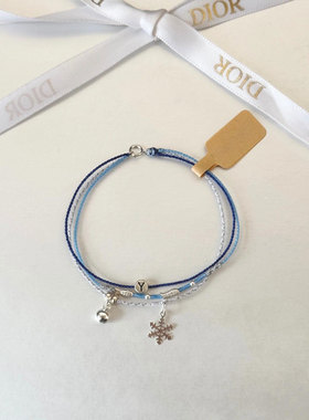 雪花编织铃铛叠戴手链