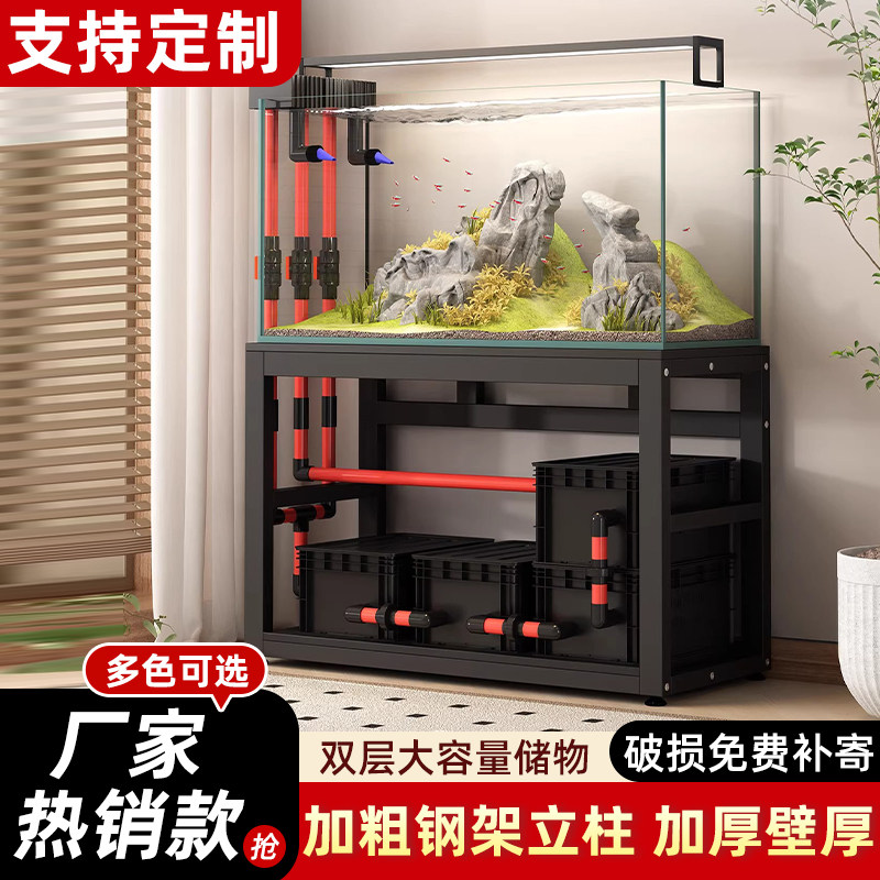 鱼缸架水族箱专用架子超强承重双层钢架小型鱼缸桌金属支架放置柜