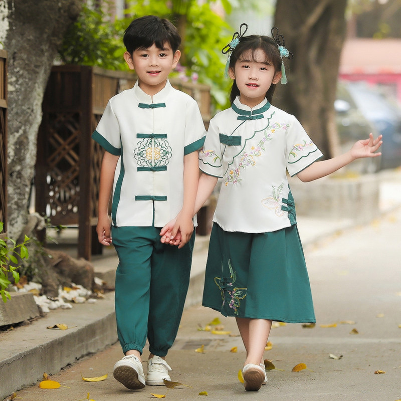 六一儿童诗歌朗诵服中国少年演出服民国风合唱服幼儿园国学表演服