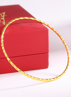 沙金爆闪扭纹细手镯子久不掉色女手环亮面碰碰手镯轻奢高级感手饰