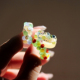 出口日本原创手工琉璃向日葵戒指彩色花朵碎钻玉石戒圈清新甜美