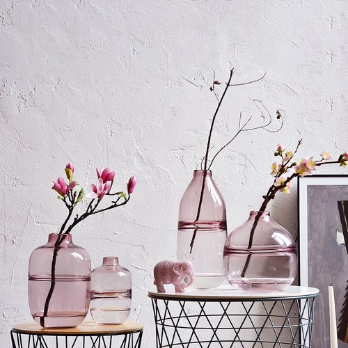 极简风手工玻璃花瓶外贸出口手工花器小口水滴葫芦样板间民宿清仓