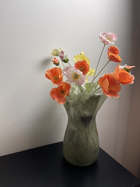 深绿色月球感补丁花瓶外贸出口手工插花北欧ins风花器软装