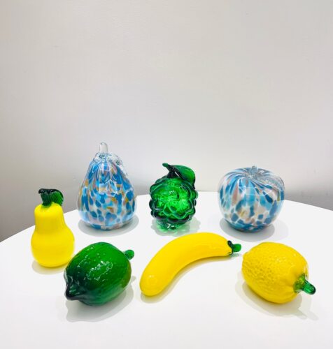 水果摆件外贸出口手工玻璃香蕉苹果梨柠檬葡萄石榴摆件