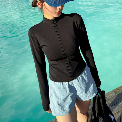 潜水服女分体长袖防晒泳衣显瘦保守漂流水母衣浮潜服冲浪服游泳装