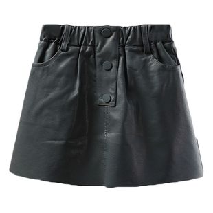 童装 中大童裙子女童半身裙 俏系列松紧腰洋气皮裙短裙2020冬新款
