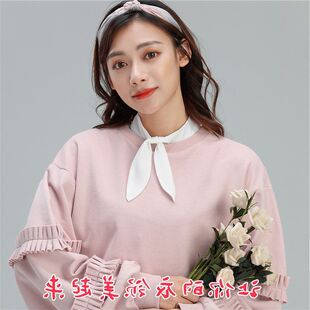 耳朵领杨假领紫同款兔衬衫领百搭  佟年 蝴蝶结假领子女装饰绑带