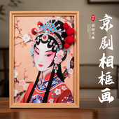 国风京剧相框画脸谱手工diy材料粘贴非遗传统国潮文化装 饰画摆件