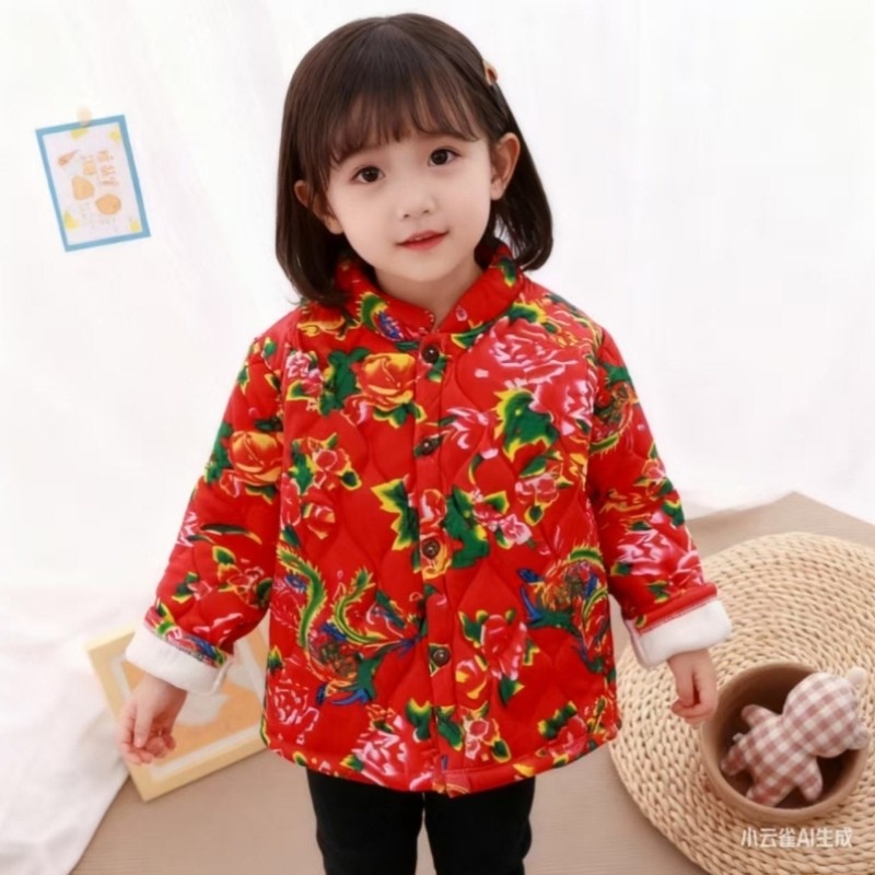 东北大花棉袄冬季儿童国风男女宝宝加绒加厚棉衣网红小童保暖外套,童装/婴儿装/亲子装,反穿衣/罩衣,淘宝优惠券,粉丝福利购,淘宝优惠卷