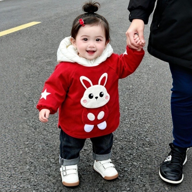 女童罩衣可外穿洋气儿童防水防脏吃饭围兜卡通兔子长袖反穿衣倒褂,童装/婴儿装/亲子装,反穿衣/罩衣,淘宝优惠券,粉丝福利购,淘宝优惠卷