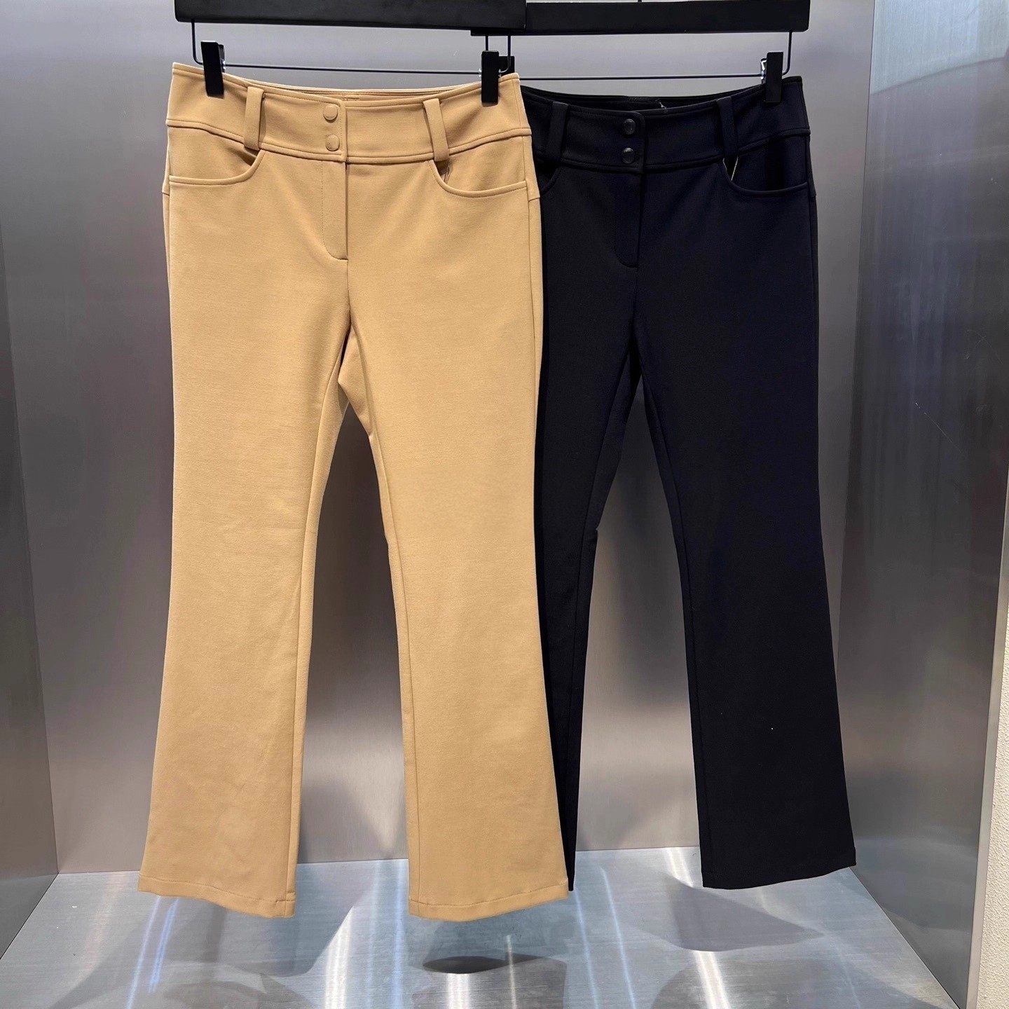 25韩国新款高尔夫女装长裤时尚百搭休闲运动修身显瘦golf微喇裤