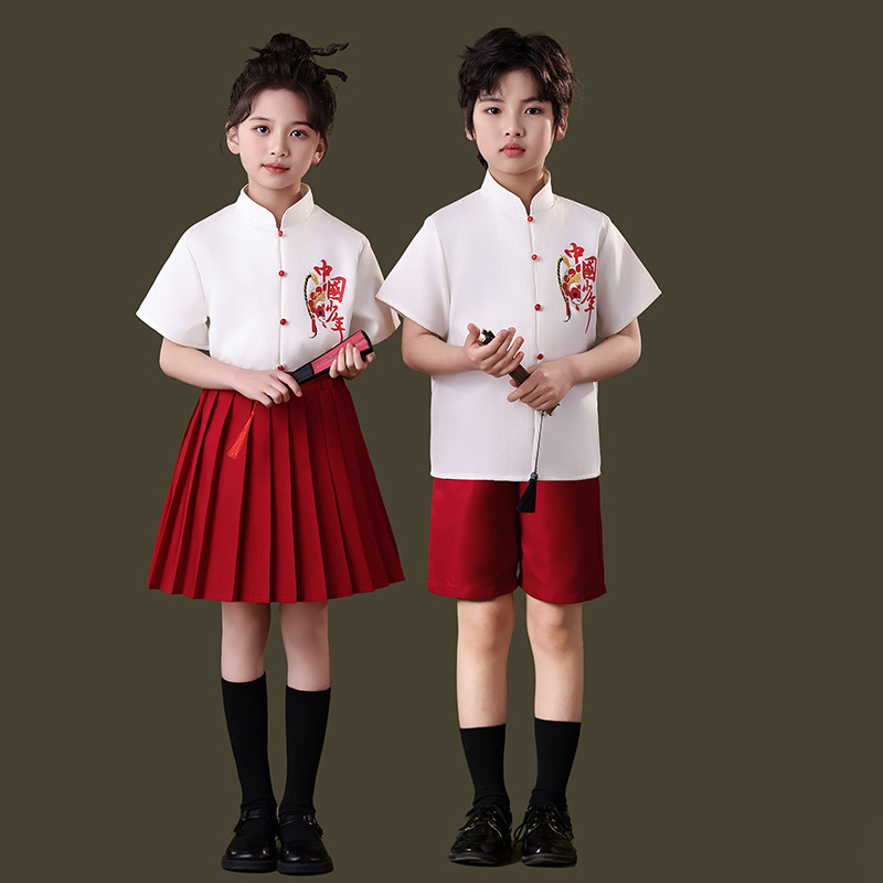 六一儿童演出服夏季校服中国风小学校幼儿园毕业照诗歌朗诵合唱服