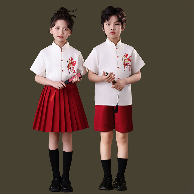 六一儿童合唱演出服中国风小学生红歌团新中式合唱朗诵幼儿园班服