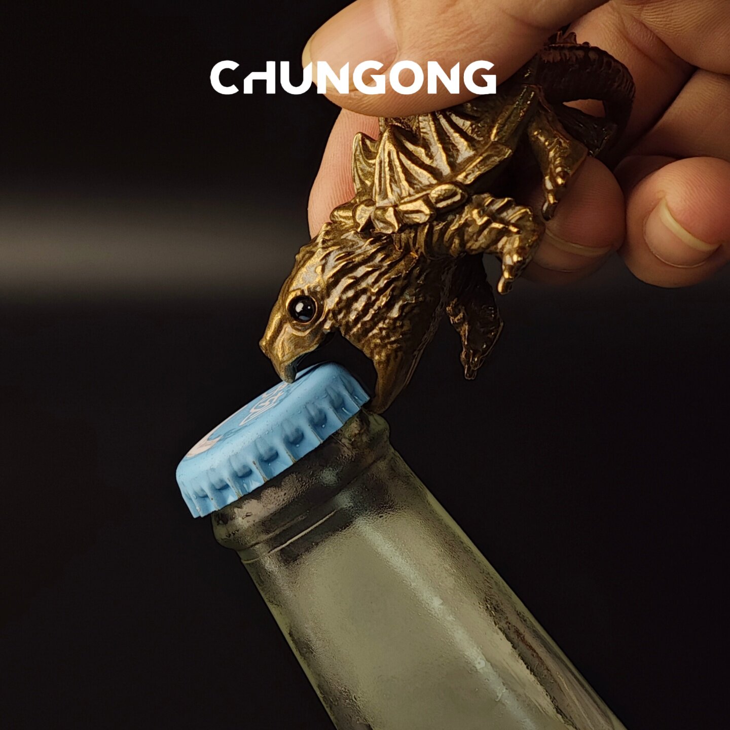 凶萌鳄龟神兽铜茶宠小摆件开瓶器图片