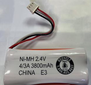 适用于各种仪器仪表Ni-MH 2.4V 4/3A 3800mAh CHINA E3充电电池组