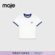 新款 女装 法式 Maje情人节礼物2026春季 时尚 撞色设计字母圆领T恤