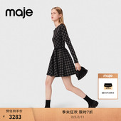 仿钻饰收腰短款 季 针织连衣裙 法式 时尚 末7折Maje2025秋冬新款 女装