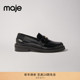 经典 气质牛皮革黑色圆头女式 款 Maje金晨同款 秋冬女士法式 时尚 皮鞋