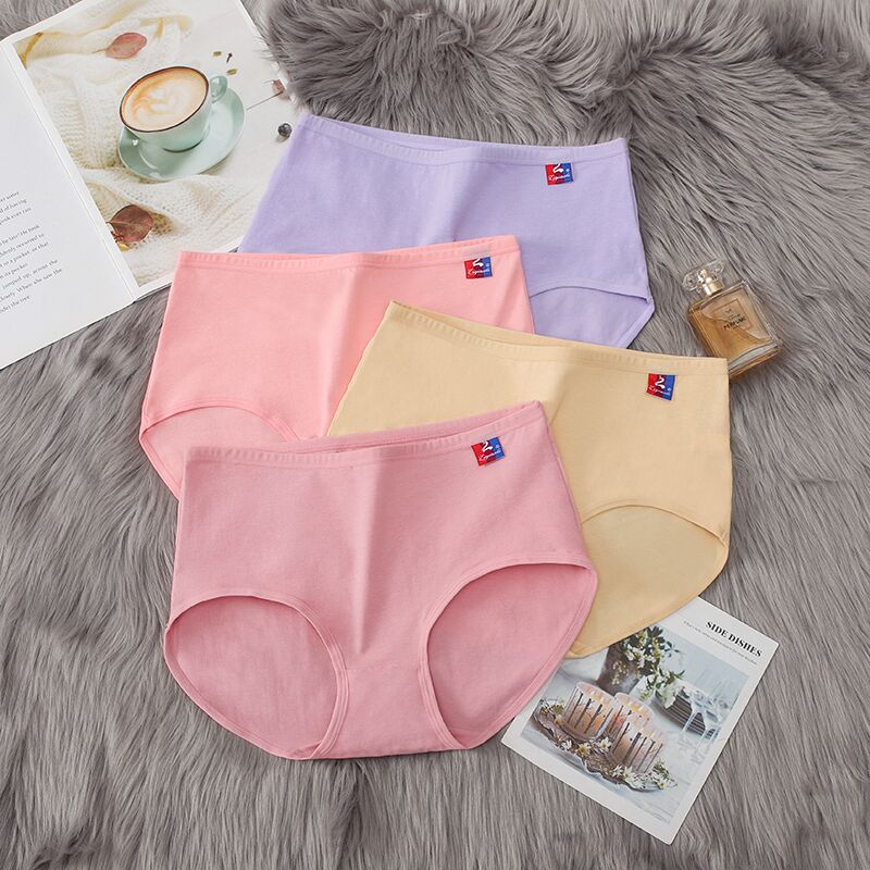 大码全棉中腰少女提臀学生三角裤