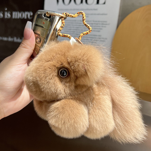 可爱真獭兔毛小马汽车钥匙扣挂件毛绒公仔玩偶独角兽包包挂饰礼物