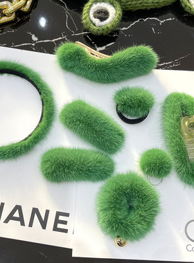 绿色系韩国网红毛毛绒抓夹发夹少女后脑勺鸭嘴夹发卡鲨鱼夹子头饰