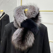 狐狸毛超大围巾女双面整皮冬保暖真皮草毛毛围脖加宽加厚脖套领子