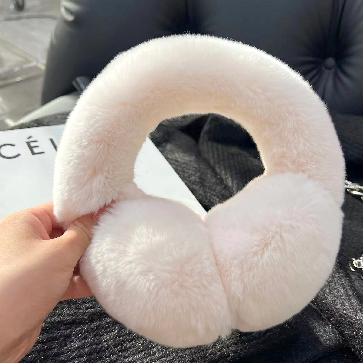 裘瑞兴双面獭兔毛耳罩保暖耳捂