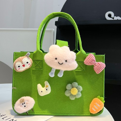 CC家卡通妈咪毛毡包手提包手领包