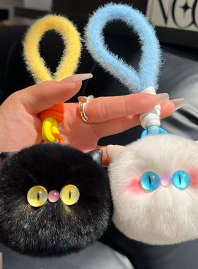 cc皮草可爱小猫咪钥匙扣包包挂件