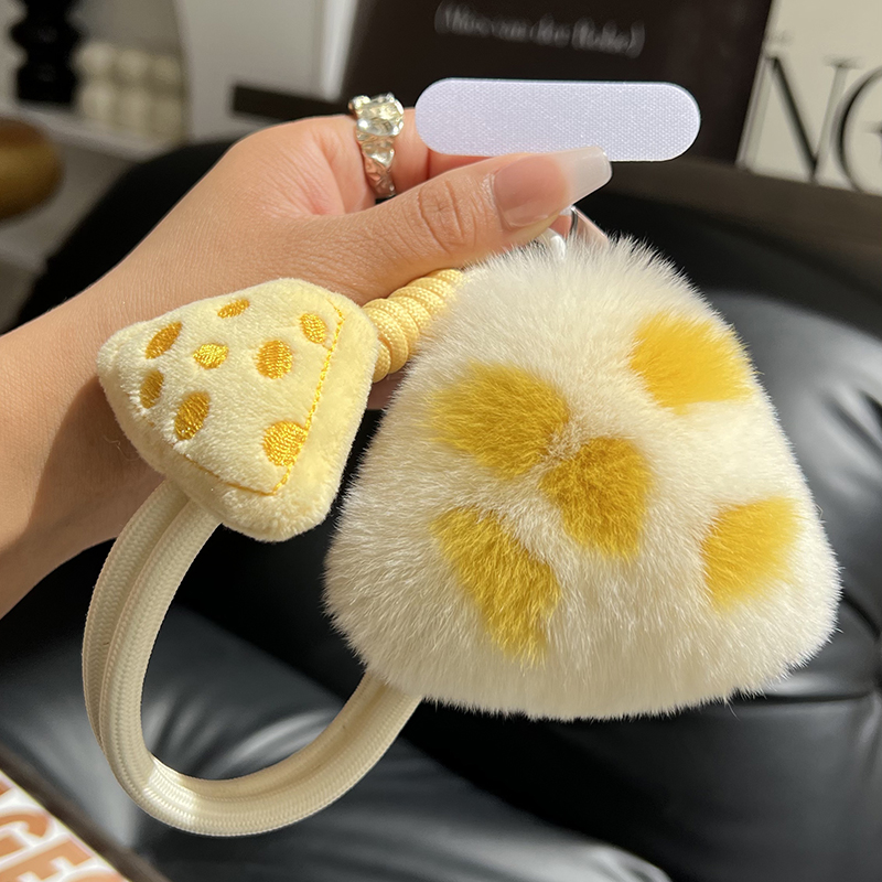 cc皮草可爱奶酪包钥匙扣包包挂件