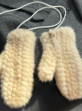 女真水貂毛全指手套保暖貂皮手套