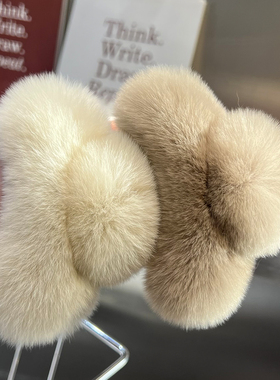 真獭兔毛小号抓夹女秋冬毛茸茸后脑勺盘发爪网红鲨鱼夹子头饰发夹