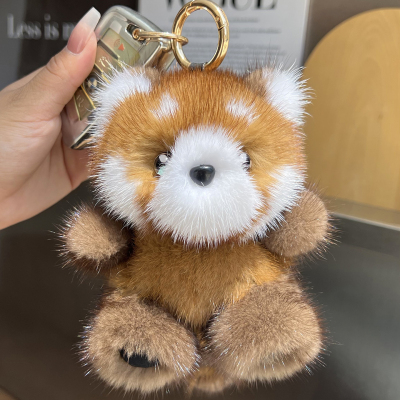 cc皮草可爱小浣熊钥匙扣包包挂件