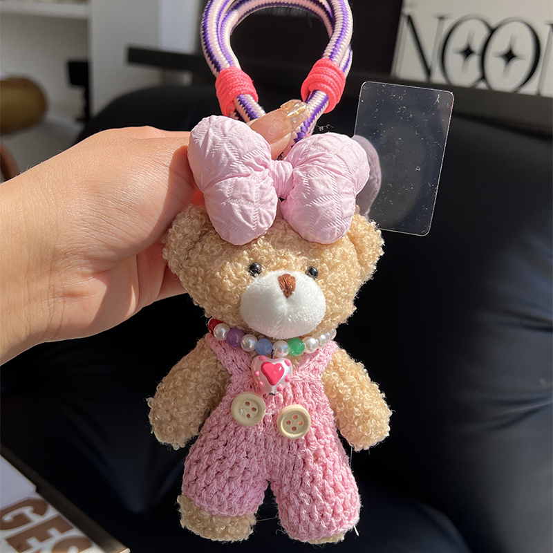 cc皮草可爱小熊钥匙扣包包挂件