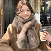 保暖加长真毛围脖女 限量奢华狐狸毛皮草围巾超长编织毛领子秋冬季