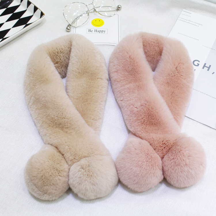 2017新款韩版整皮皮草吸铁石围巾