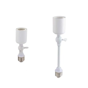 白色小两通转向摇头万向350度E27陶瓷加长延长灯头灯口灯饰配件