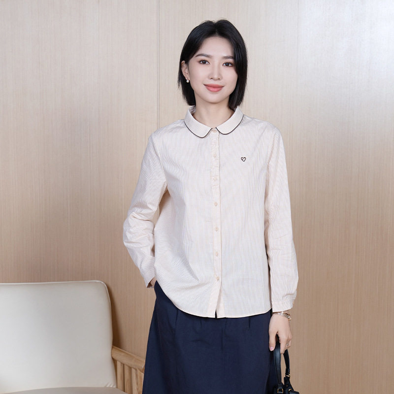 YUN韫秋季衬衫女衬衣女款宽松衬衫