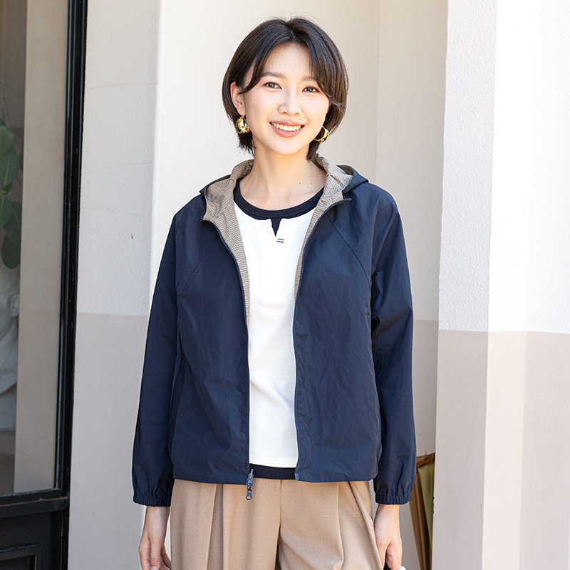 YUN韫2026秋季新款小个子拉链连帽外套女宽松休闲两面穿短款上衣