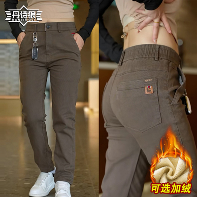 高端休闲裤2025新款男咖啡色裤子