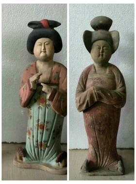 工厂自营40cm高仿粉彩唐三彩仕女包邮送朋友家居酒店摆设商务礼品