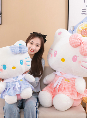 HELLOKITTY猫咪玩偶凯蒂猫毛绒玩具KT公仔娃娃抱枕生日礼物送女生