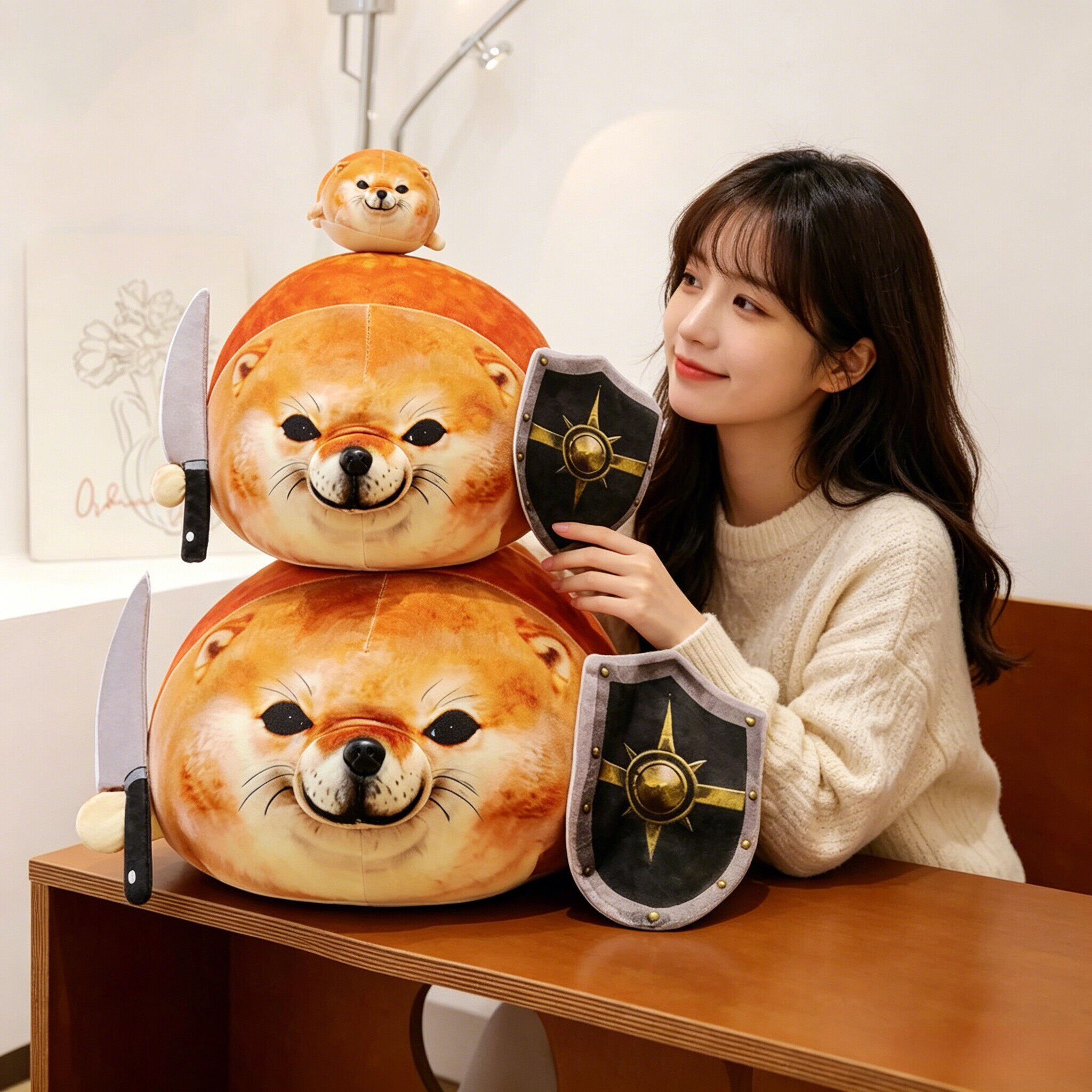 搞怪我的刀盾狗语音柴犬公仔毛绒玩具创意搞笑抱枕玩偶抽象礼物男