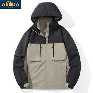 订做防水冲锋衣印字logo员工工服刺绣图案防风外套4S店班服夹克男