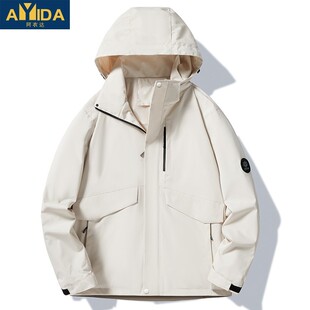 高端定制春秋新款冲锋衣工装外套印字LOGO男工作服装订做企业工衣