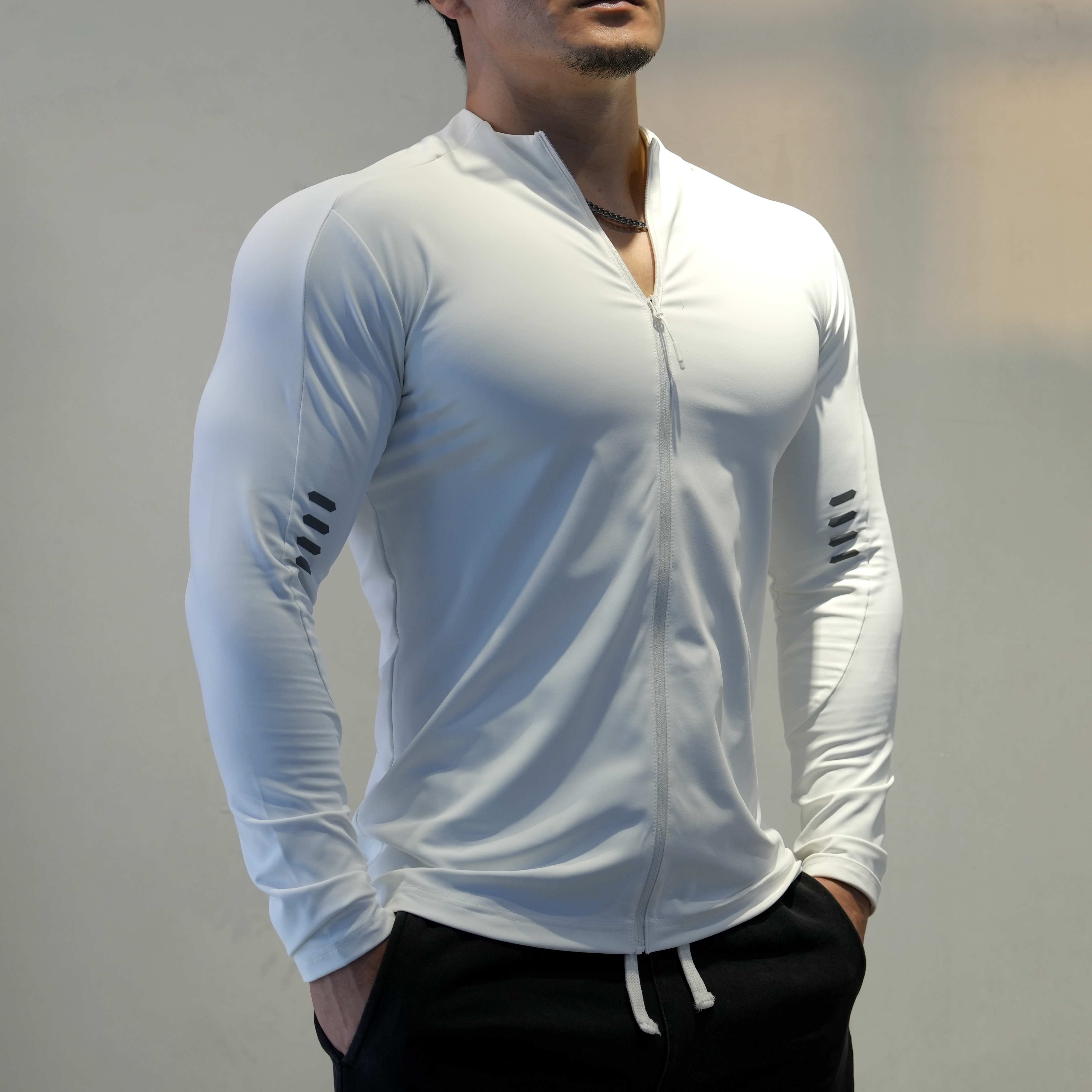 健身外套男秋冬宽松弹力修身透气速干长袖跑步立领卫衣训练运动服