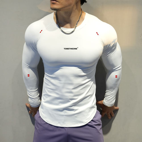 【裸感舒适】秋冬健身服男长袖紧身高弹速干运动上衣透气T恤打底